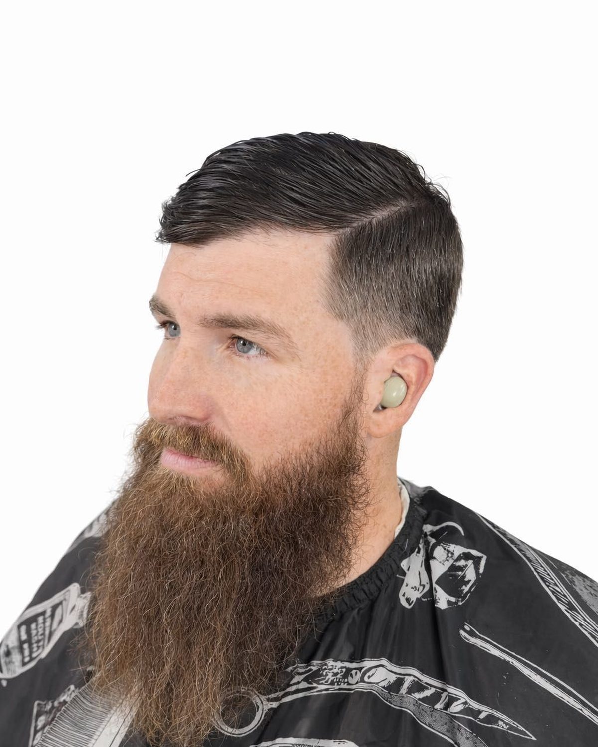 Side part with long beard by Brian